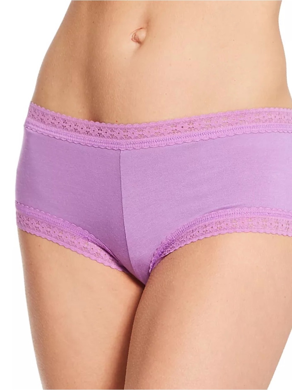Women’s Lace-Trim Boyshort Panty - Lavender